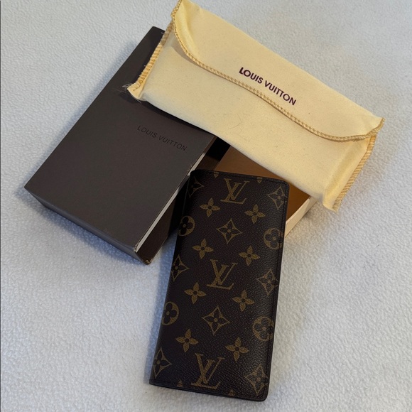 Louis Vuitton Long Wallet Monogram Portefeuille Brazza Brown - Picture 1 of 7